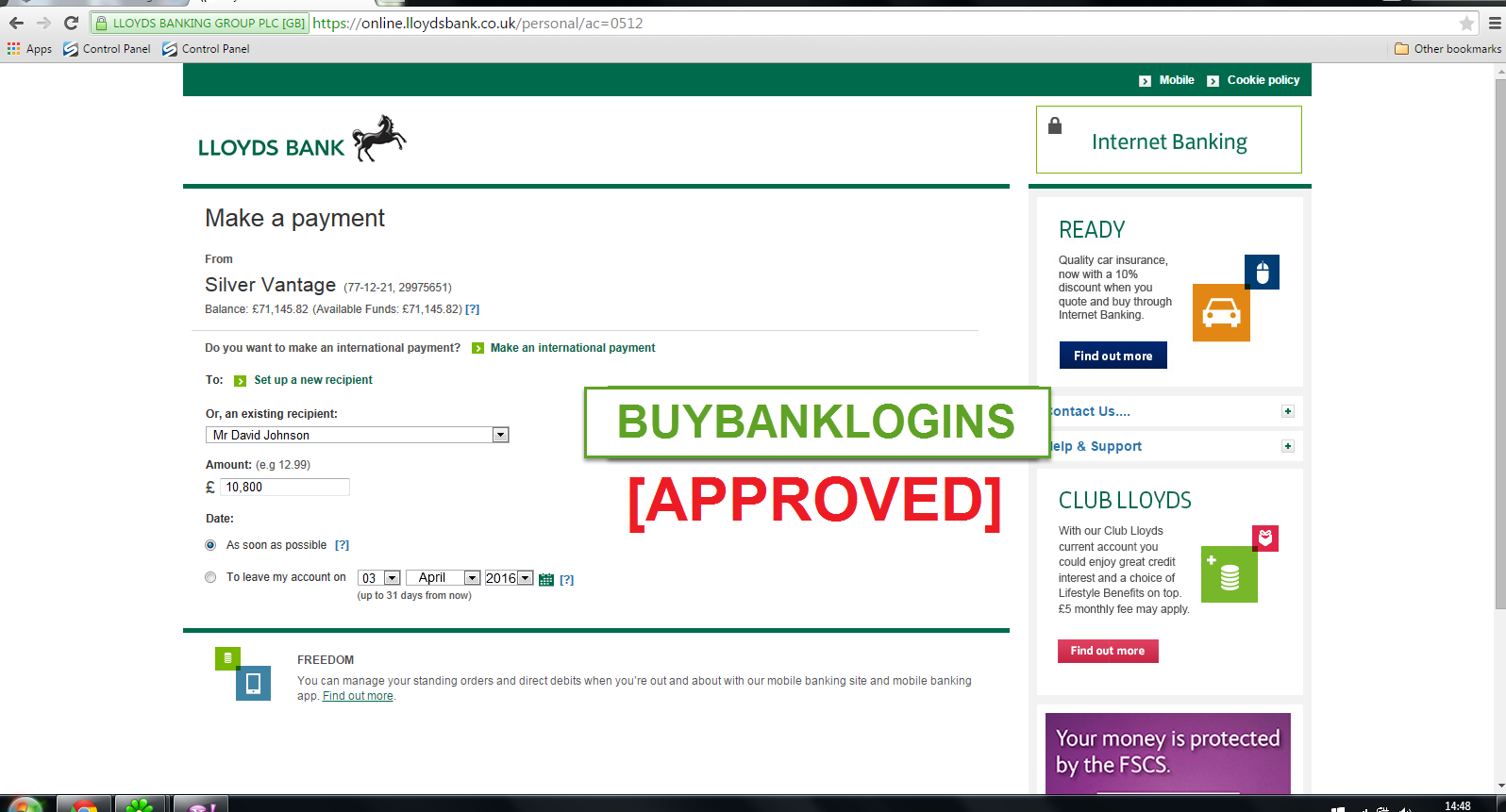 BUY BANK LOGINS ONLINE